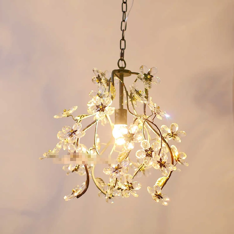 Прихожая розовая Хрустальная Цветочная лампа люстра для столовой ресторана