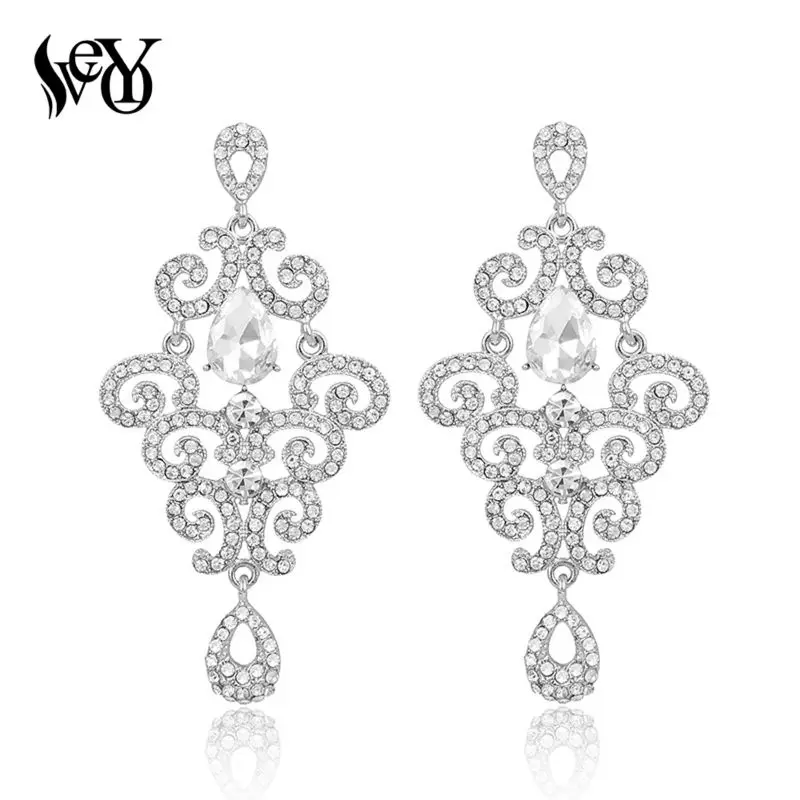 VEYO Full Of Rhinestone Crystal Earrings For Woman Drop Luxury Vintage brincos Pendientes High Quality | Украшения и аксессуары