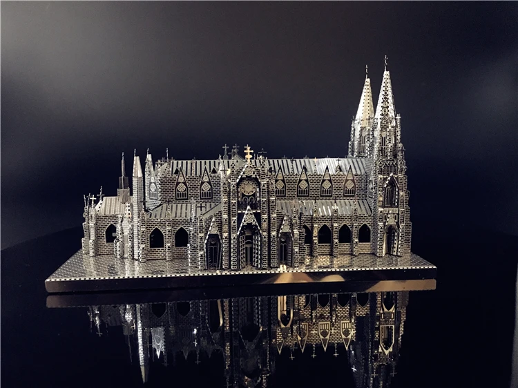 DIY 3D лазерная резка головоломки игрушки творческие игрушки 3D головоломка металлическая Сборная модель собора Святого Патрика модель наборы