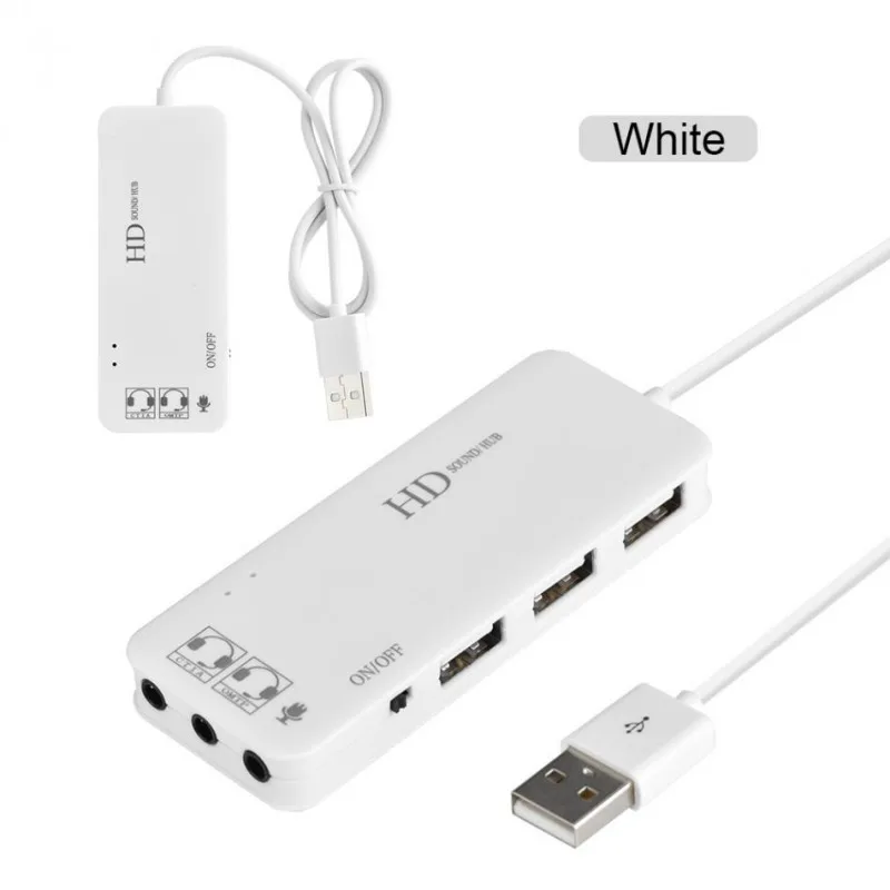 3 порта USB 2,0 зарядное устройство концентратор+ стерео наушники+ микрофон w/7.1CH адаптер звуковой карты