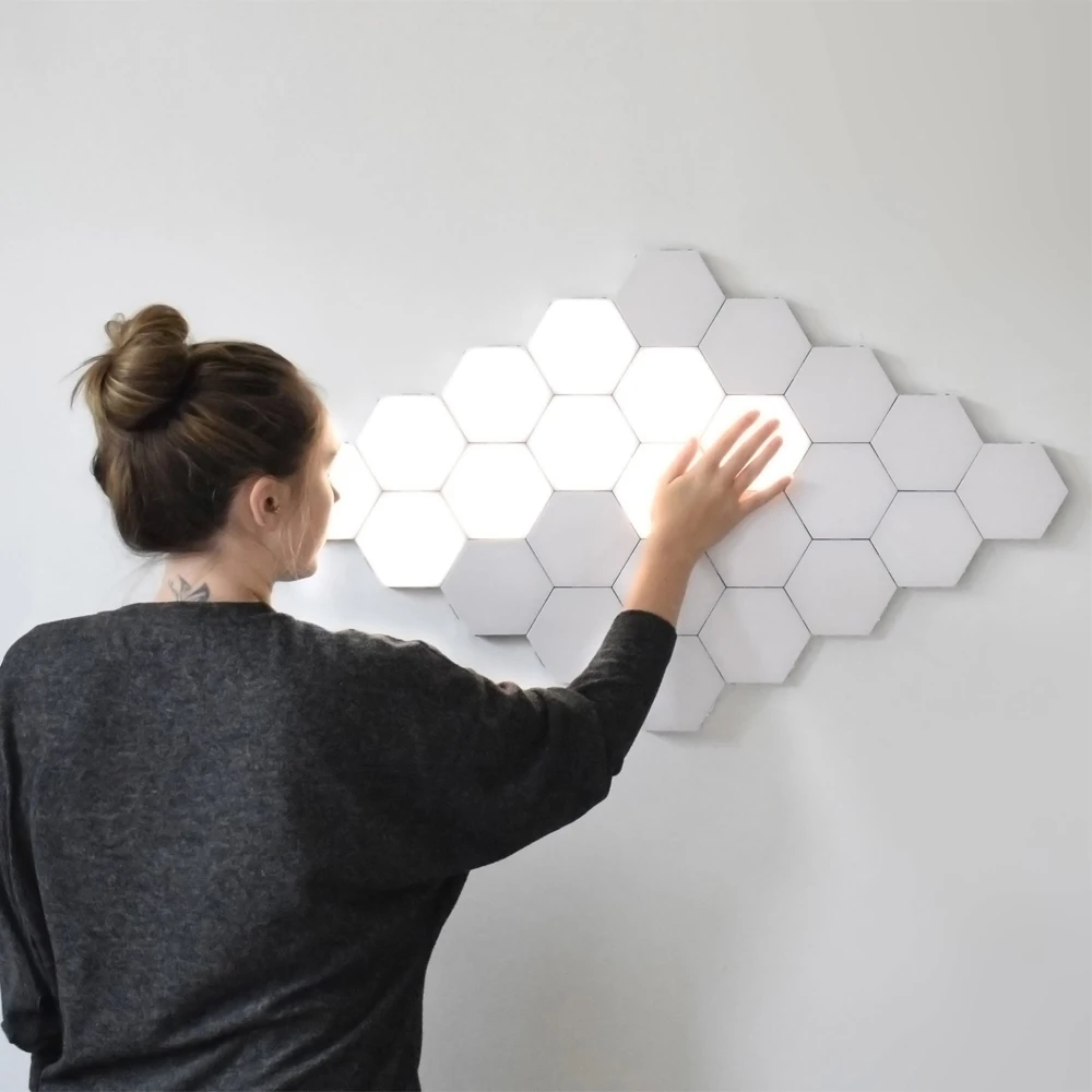 Modern DIY Quantum Lights Smart Dimmable Touch Control Sensitive LED Night Lighting Geometry Assembly Home Decor Wall Lamp | Лампы и