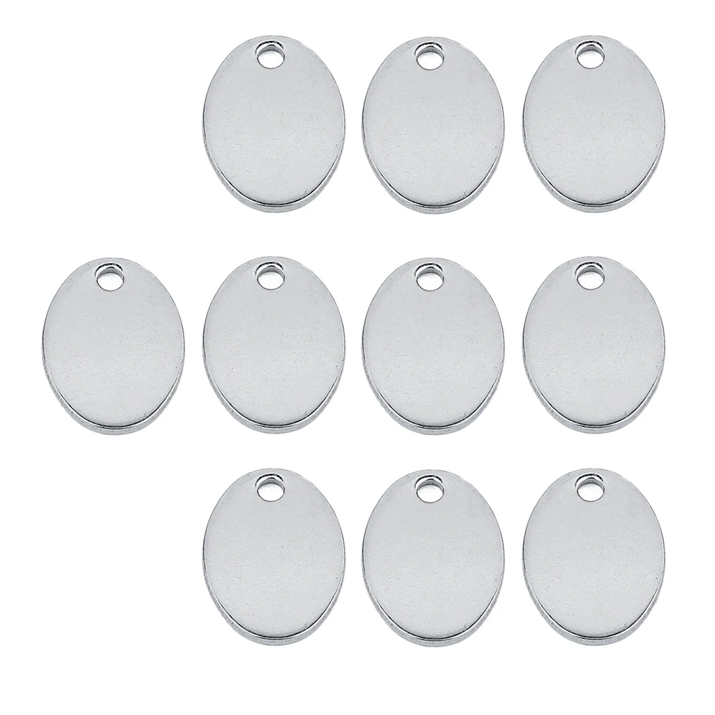 10 Pieces Metal Flat Oval Circle Blank Coin Stamping Charms Tag Pendants | Украшения и аксессуары