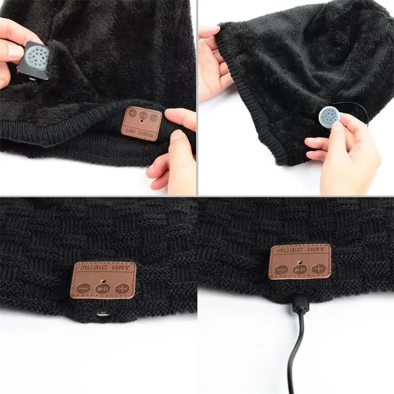 2019 Latest Version of Bluetooth 4.0 Winter Warm Beanie Music Hat Wireless Smart Cap Headset Headphone Speaker Mic | Электроника