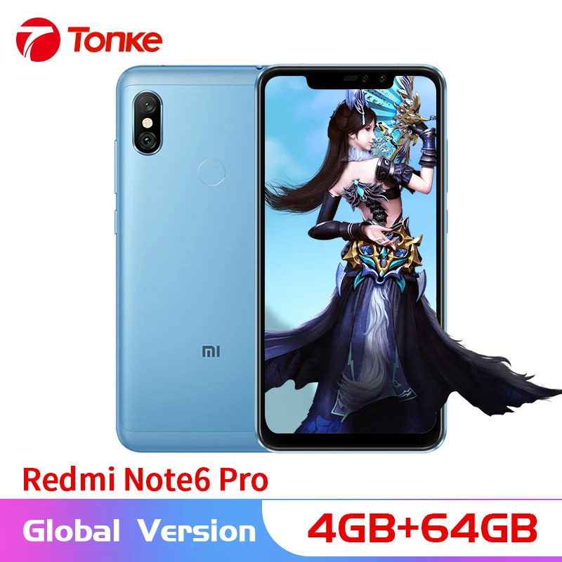 Xiaomi Redmi Note 6 Pro 4 ГБ 64 Восьмиядерный процессор Snapdragon 636 4000 мАч полный экран 26 дюйма