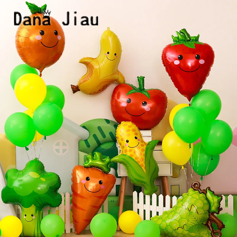 DanaJiau шары на день рождения фруктовый банан мультфильм фольга воздушный шар