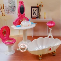 genuine fashionista for princess barbie bathroom 16 bjd doll bathtub plastic house furniture accessories set toy