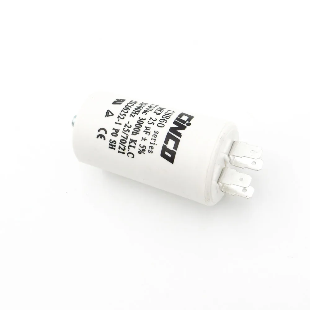 25MFD 250VAC CBB60 конденсаторы двигателя с полипропиленовой пленкой Ac 250V 220V Водяной
