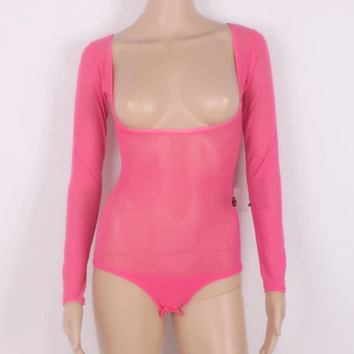 hot pink Танец живота топ сексуальный шифон с длинными рукавами танец живота футболка латинский танец одежда топ - Цвет: hot pink