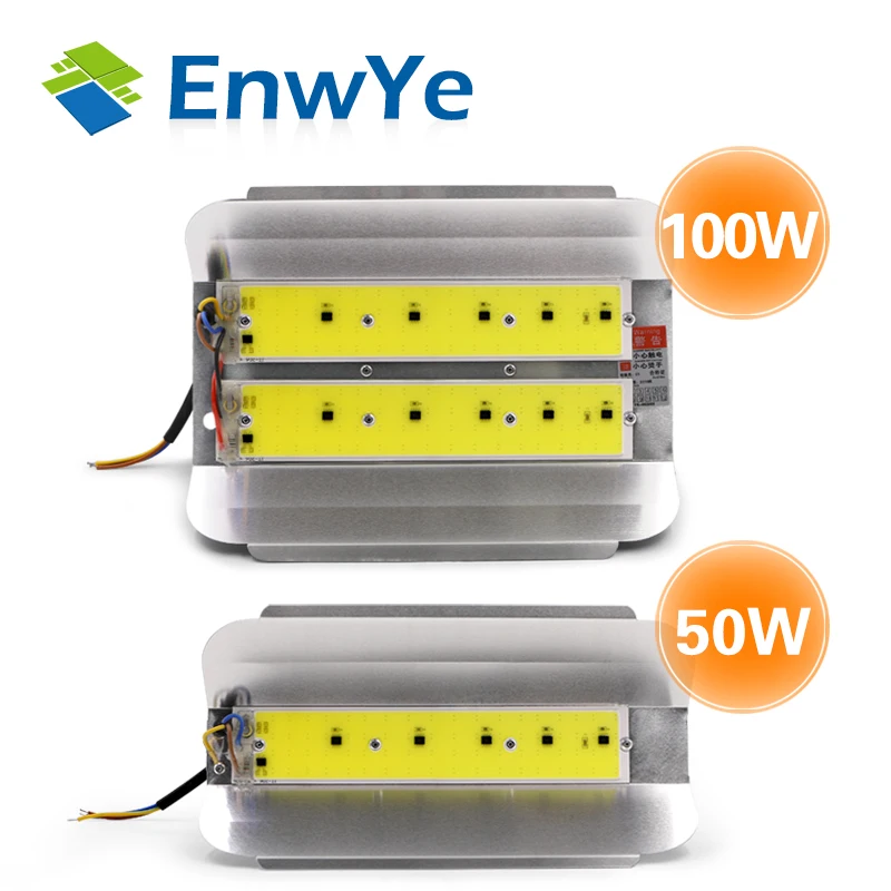 EnwYe 220 В Светодиодный прожектор Refletor 50 Вт 100 COB простой LED Наружное освещение