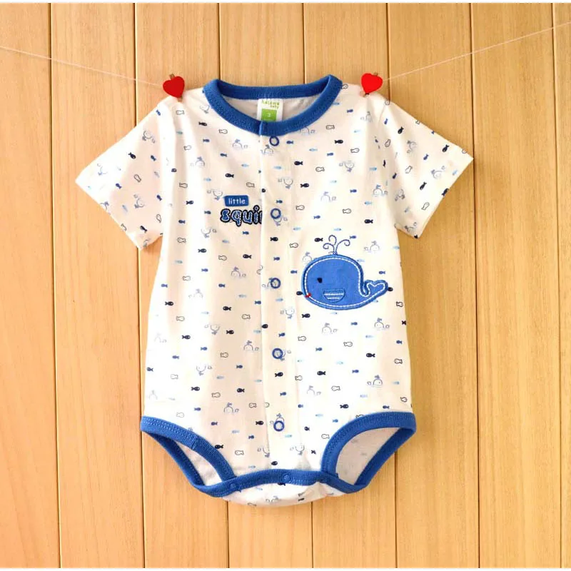 Детский комбинезон с коротким рукавом мультяшным принтом|newborn baby clothing|baby short sleeves
