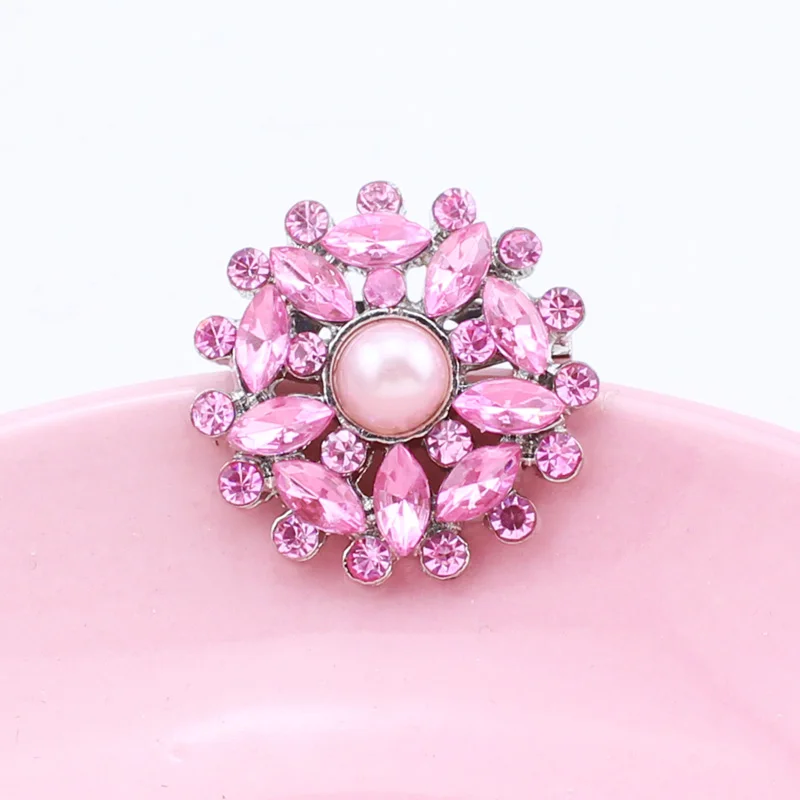 3 см круглая розовая брошь с кристаллом маркиза дешевые ювелирные изделия