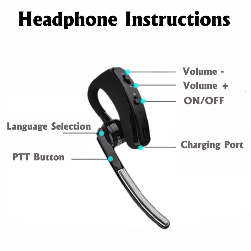 MINI Walkie Talkie Handheld Bluetooth Headset Wireless Earphone Small Size Two Way Radio Wireless Headphones Buletooth Earpiece