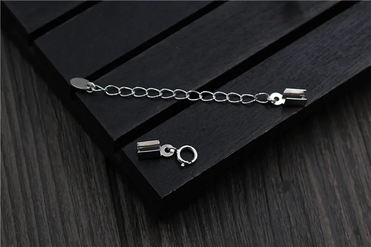 S925 Sterling Silver DIY Handmade Accessories Material Bracelet Full Connection Buttons Leather Rope Necklace Ending Clip | Украшения и