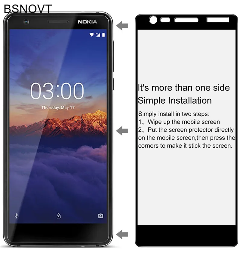 2 шт Защита экрана для Nokia 3 1 стекло закаленное 2018 полное покрытие | Мобильные