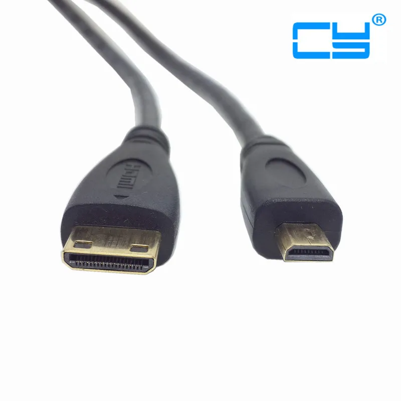 

Micro HDMI male to Mini HDMI Male Type D to D Cable for SamSung MOTO HTC 5ft 1.5m