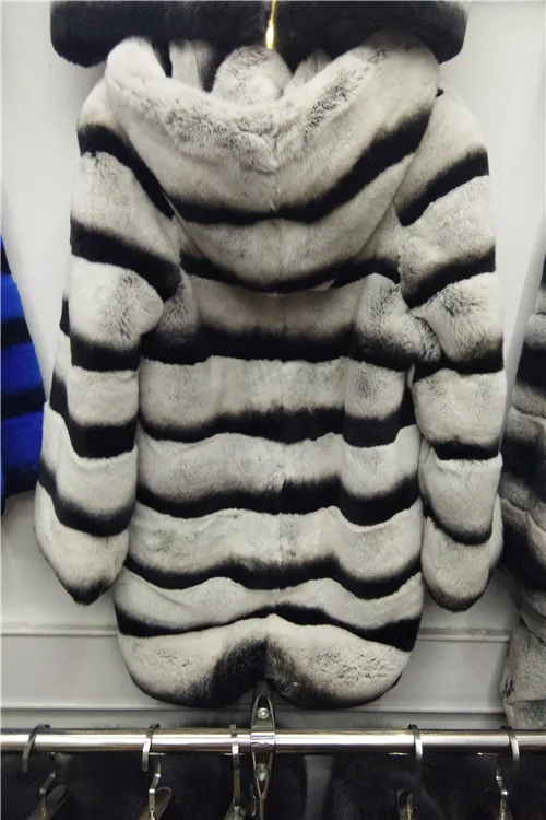 Мех кролика Рекс синяя и меховая одежда с накидкой длинное пальто из