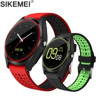 sikemei sport smart watch phone bluetooth smartwatch wrist watch v9 camera pedometer sim tf card pk a1 dz09 gt08 for android ios
