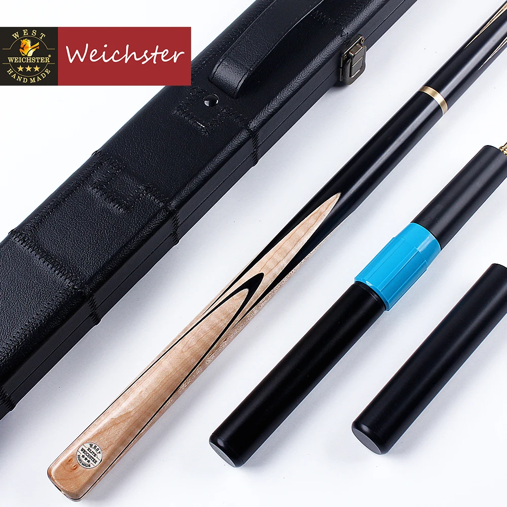 Weichster Handmade 3/4 Jointed Snooker Cue Maple Wood Butt with Case Extension Mini Butt