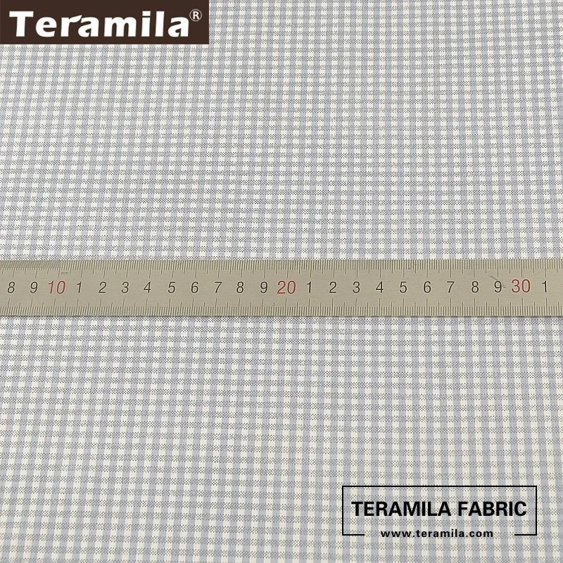 Хлопок teramila ткань Telas белый и светло-серый в клетку дизайн Patchwrok саржевая ткань для вышивания кукол швейный материал Tecido Текстиль