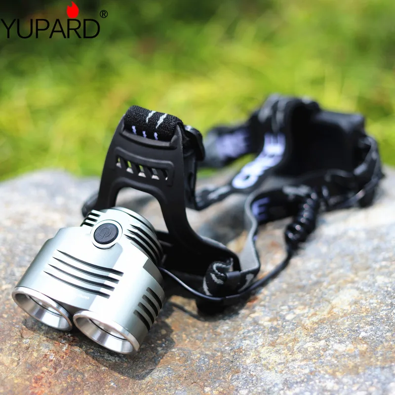YUPARD 2 * XM L2 светодиодный налобный фонарь из алюминиевого сплава 2500 люмен 3 режима T6