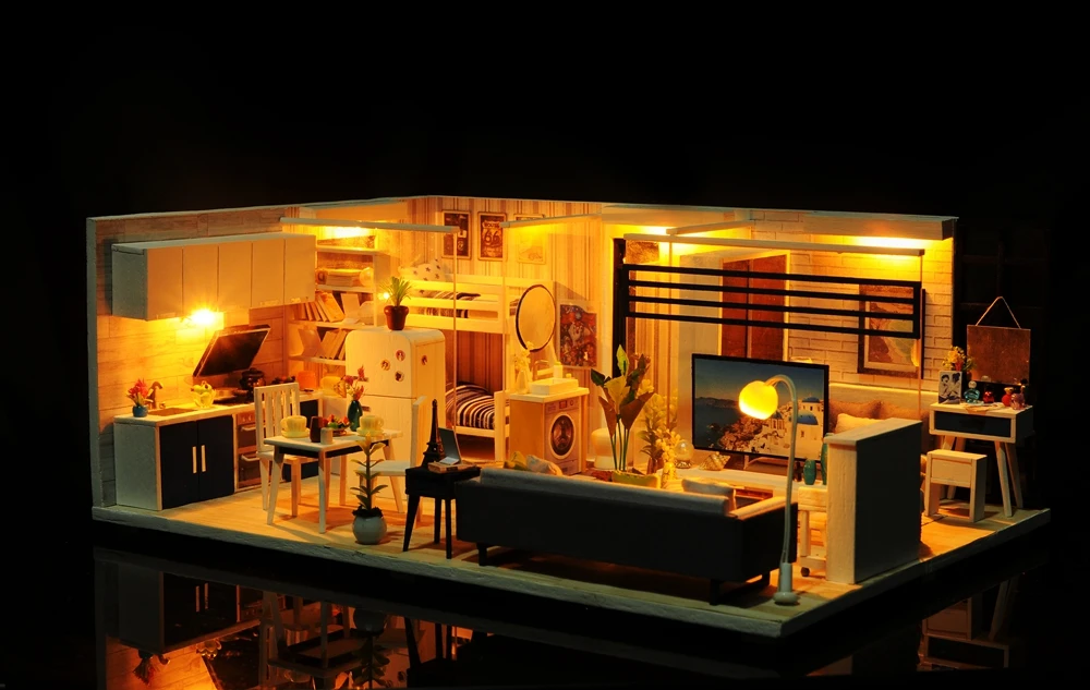 Кукольный дом ручной работы мебель Miniatura Diy кукольные домики миниатюрный кукольный домик деревянные игрушки для детей Взрослые подарок на день рождения