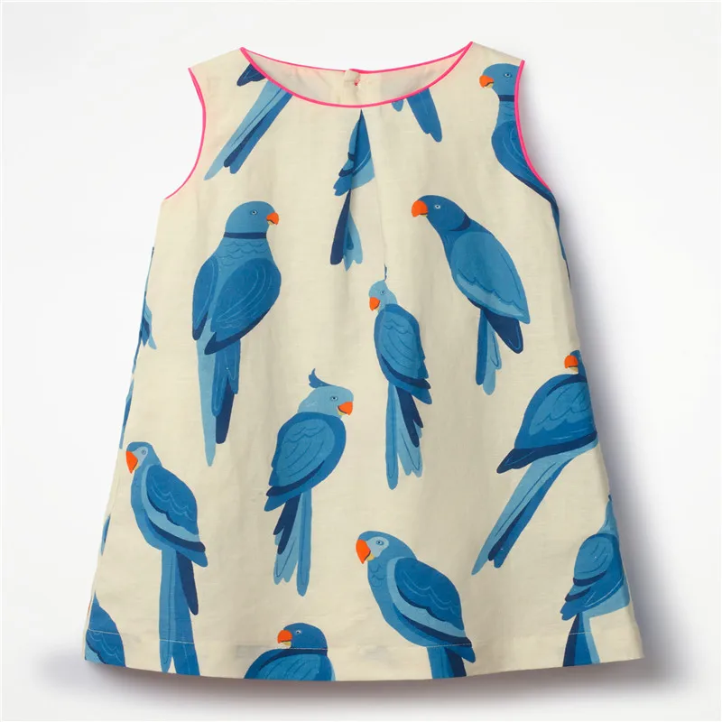 Детское Хлопковое платье без рукавов Вечерние Платья с цветочным принтом костюм