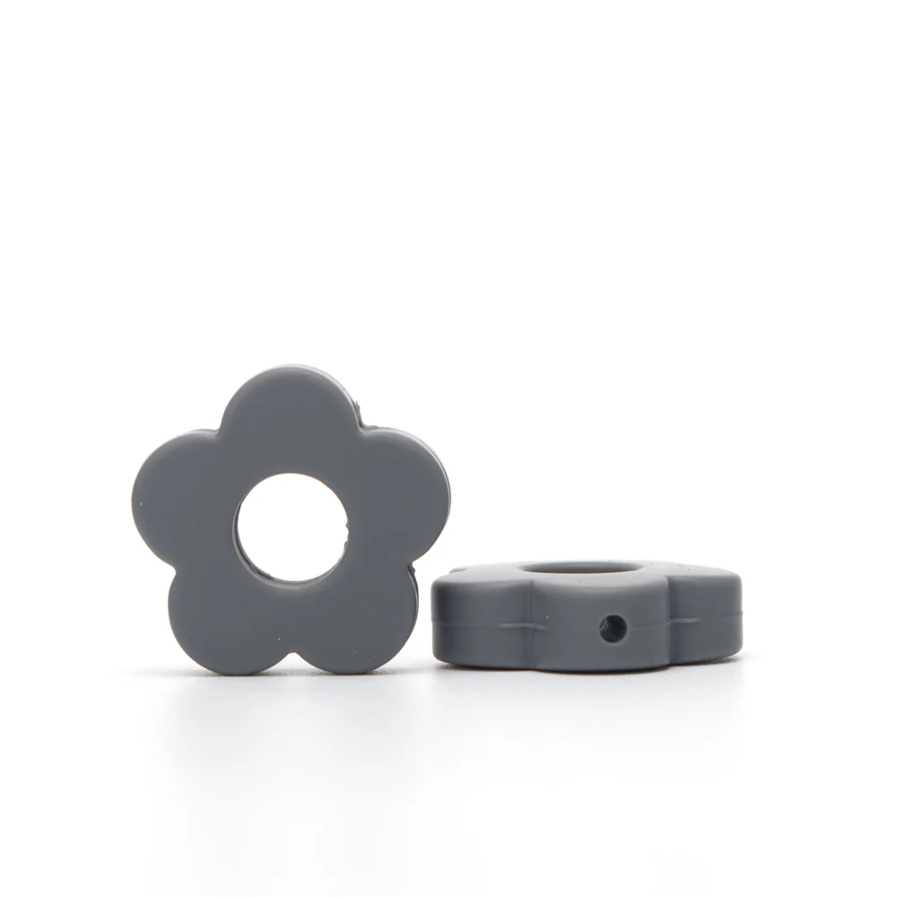 Dim Gray 5 шт цветок перле Силиконовые Бусины DIY ребенок уход прорезывание зубов ожерелье бусы пищевого качества прорезывание зубов игрушки детские товары Mordedor подарок - Цвет: Dim Gray