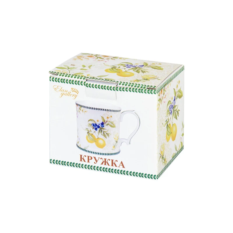 Кружка 380 мл 12 3*9*9 см &ampquotЛимоны&ampquot NEW BONE CHINA | Дом и сад