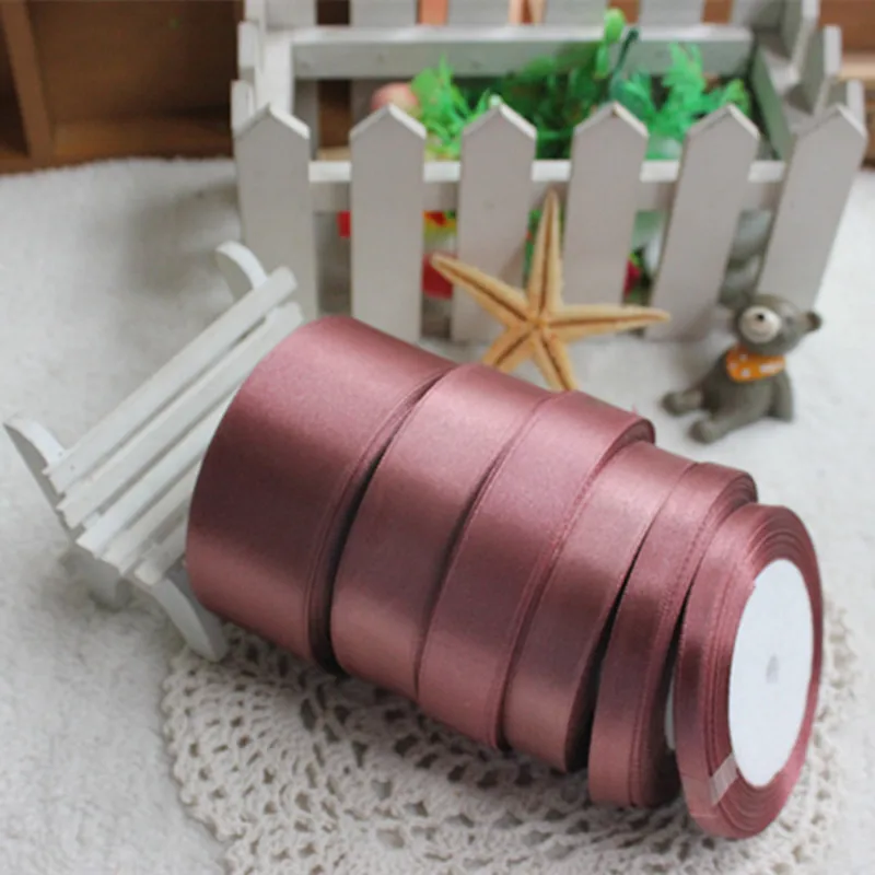 25 ярдов красная кофейная шелковая атласная лента украшение для свадебной