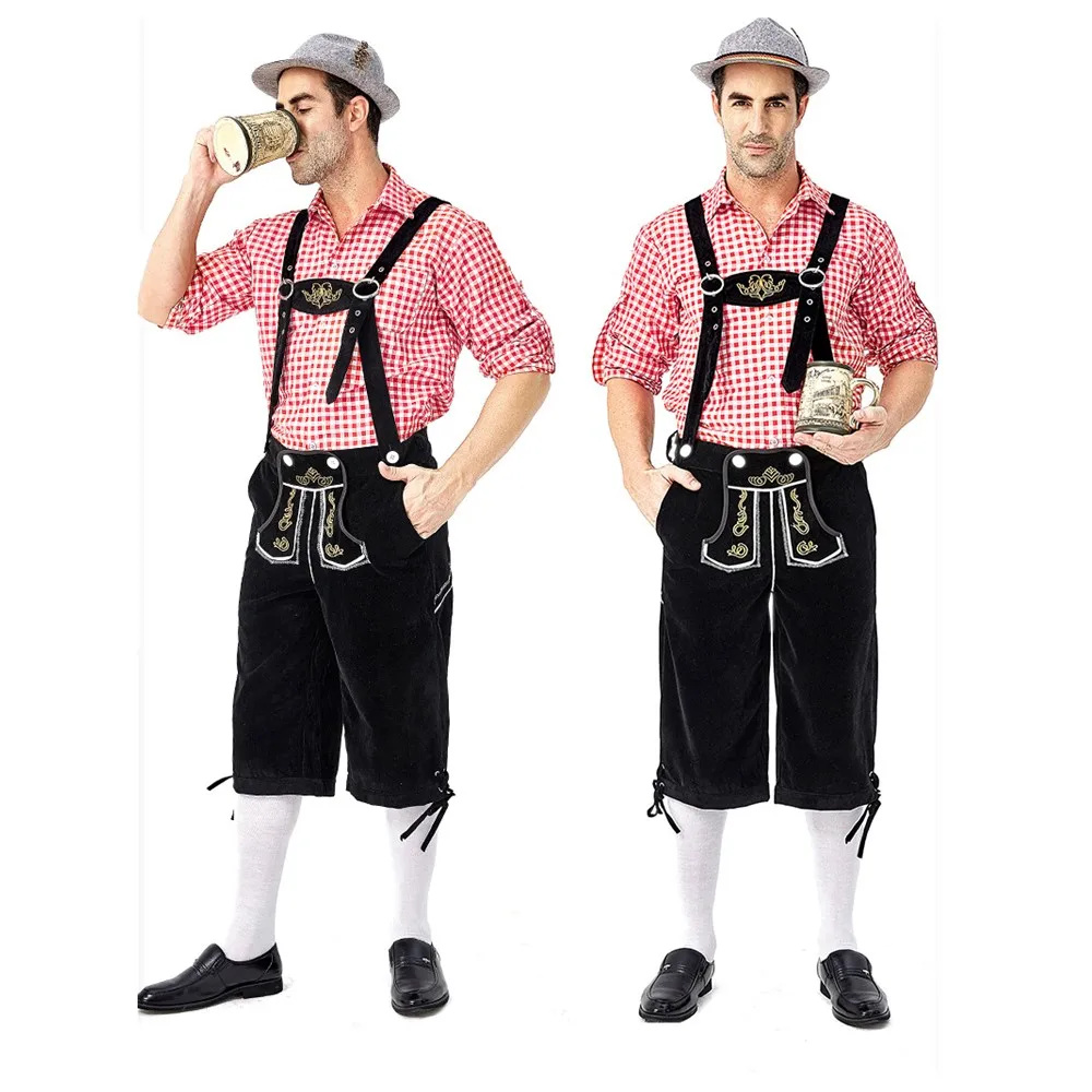 Мужской костюм Октоберфеста Lederhosen шорты на подтяжках подходит для взрослых