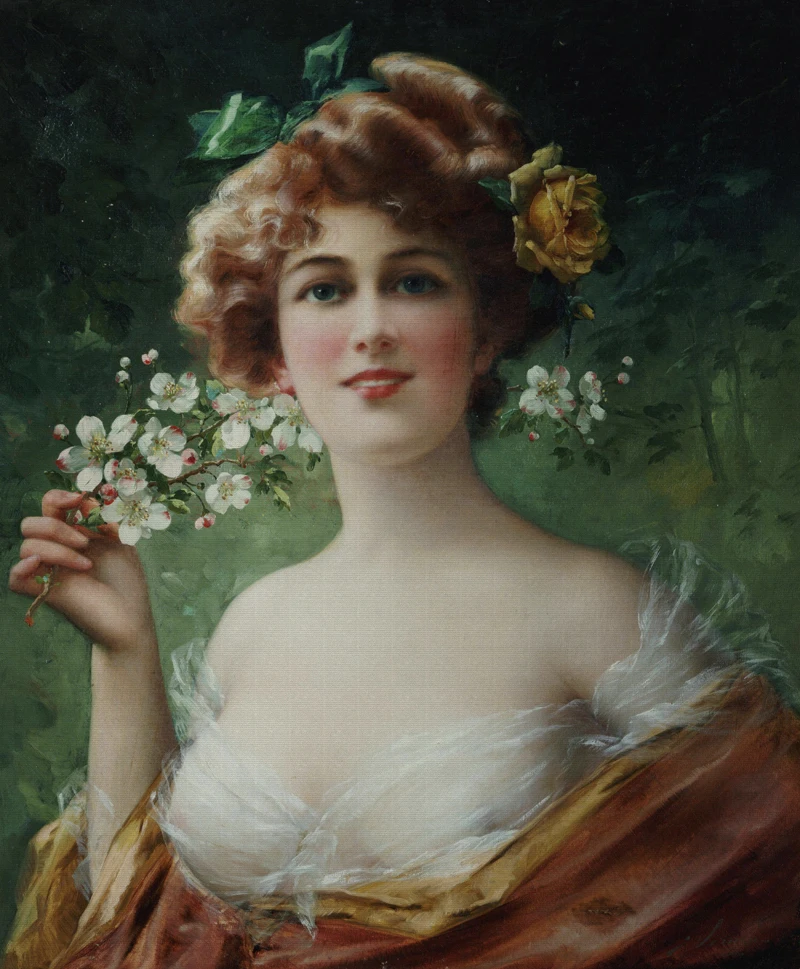 Бесплатная доставка картины на холсте Emile Vernon маслом Красивая Дамская площадка