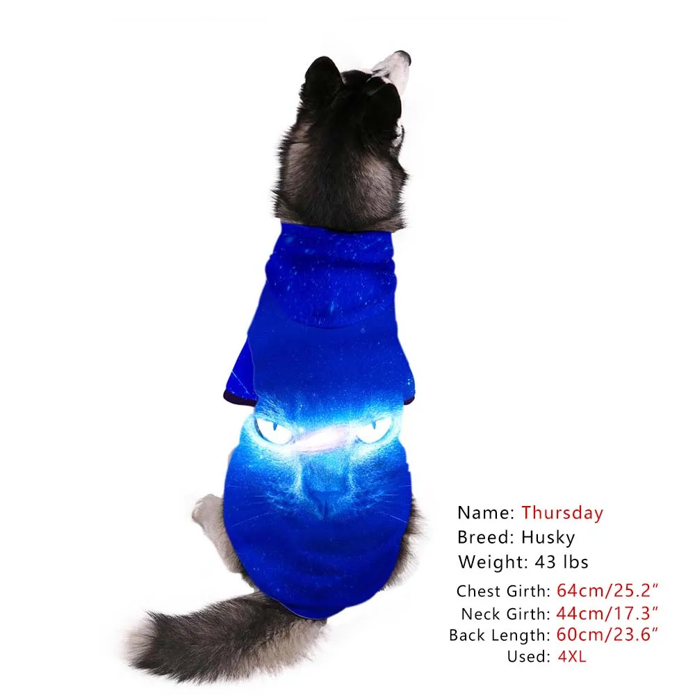 Pawzroad Pet 3D собака кофты Толстовки печати симпатичная одежда зима Костюмы для больших Товары для собак Толстовки настроить Вышивка Крестом Картины