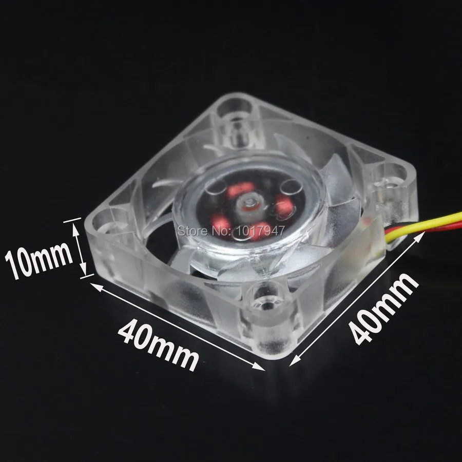 20 Pieces LOT 4cm 40mm 40x40x10mm 4010S DC 12V 3Pin Blue LED Mini Brushless Case Cooler Cooling Fan |