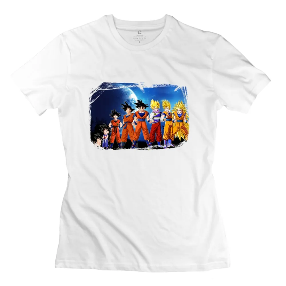 Hot sale Evolution Dragon Ball goku t-shirts fashion cotton women Couple t-shirt for girl | Женская одежда