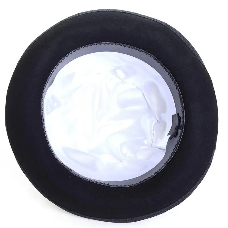 Чистая шерсть Для мужчин Женская фетровая шляпа синий черный серый флоппи краев