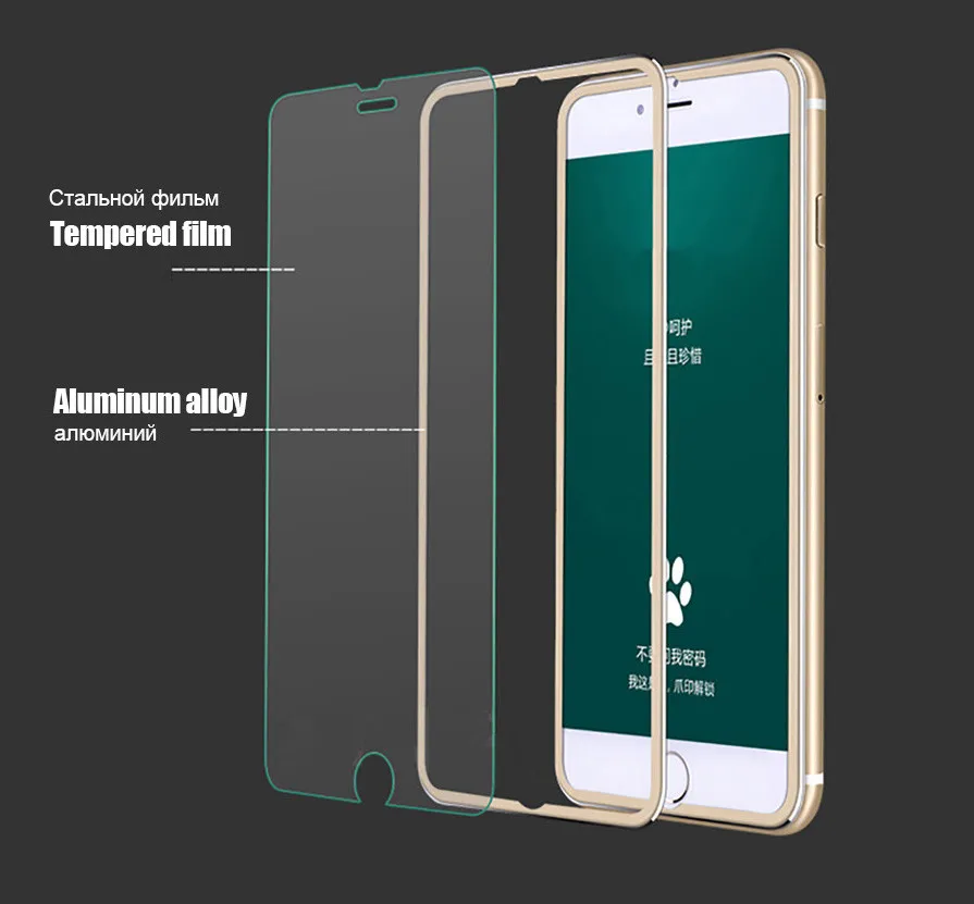 Закаленное стекло для iphone 8 6 6S 7 Plus 5 5S SE полная защита экрана 3D алюминиевый сплав