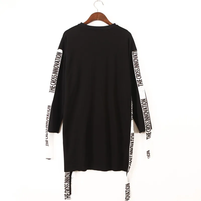 Платье мини в стиле хип хоп с длинным рукавом и надписью|mini dress|dress long sleeveautumn dress |