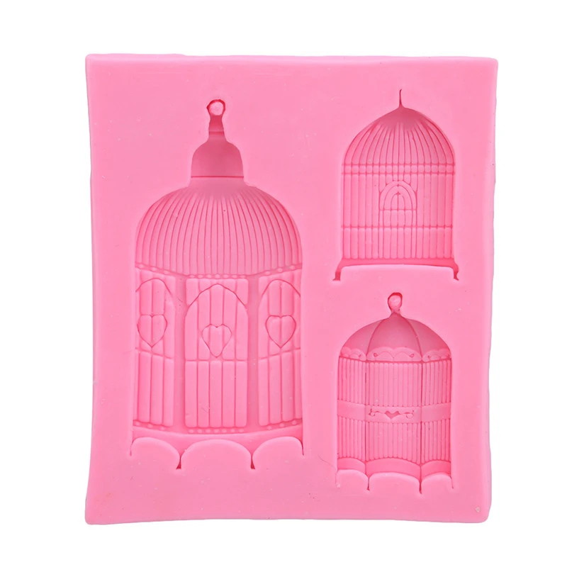Розовые клетки для птиц форма формы шоколада печенья выпечки силиконовые