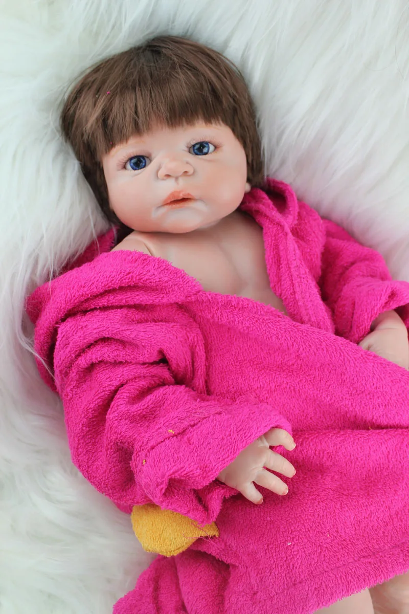 

55cm Full Silicone Body Reborn Baby Girl Doll Toys Lifelike Princess Newborn Toddler Babies Dolls Bathe Toy Play House Toy