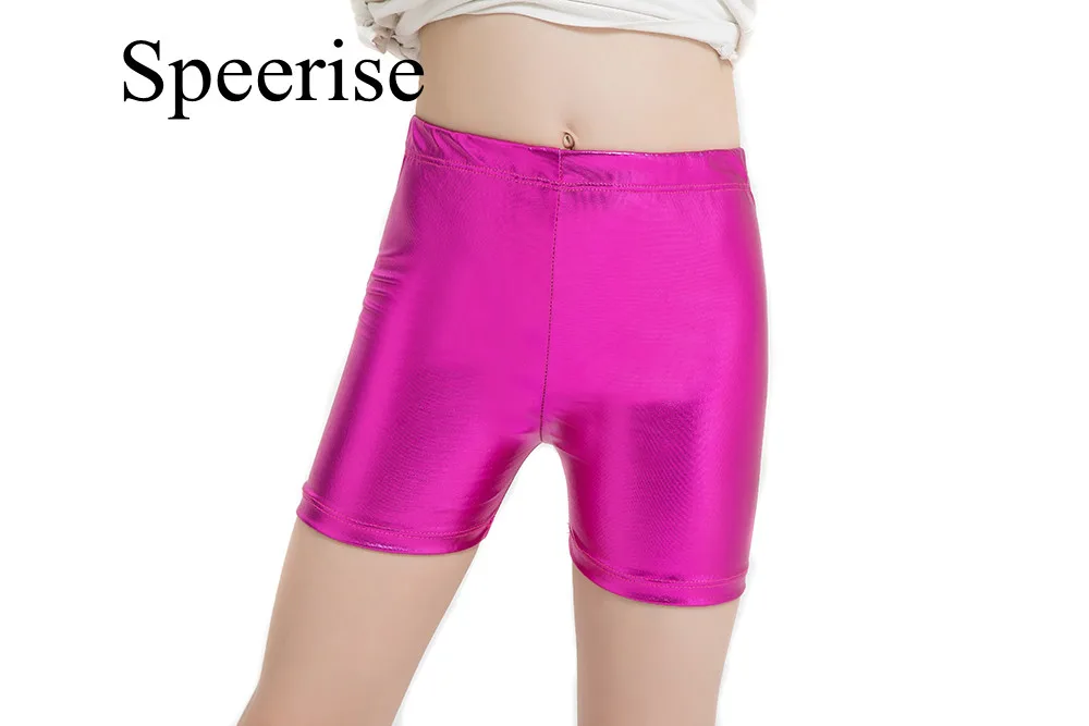 Speerise Girl Ballet Shorts Jazz Gymnastic Hot Boy Dance for Stage wear Shiny Metallic Exercising |