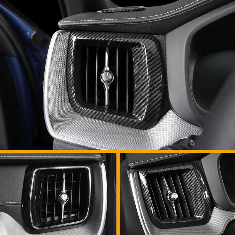 

Car ABS Carbon Style Side Center Control Dashboard Air Outlet Vent Cover Trim fit For Volvo XC60 2018
