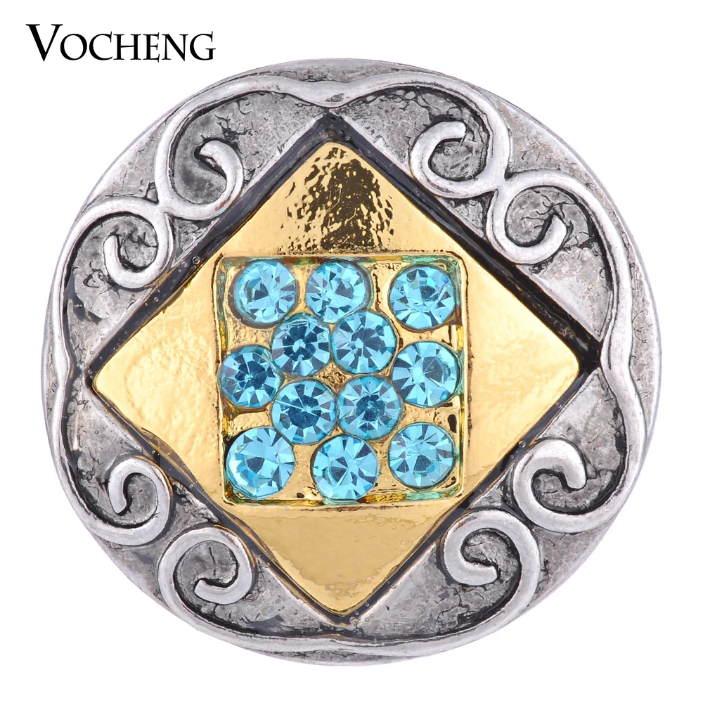 

Vocheng Snap Charms 2 Colors Square Inlaid Crystal 18mm Metal Button Vn-1090