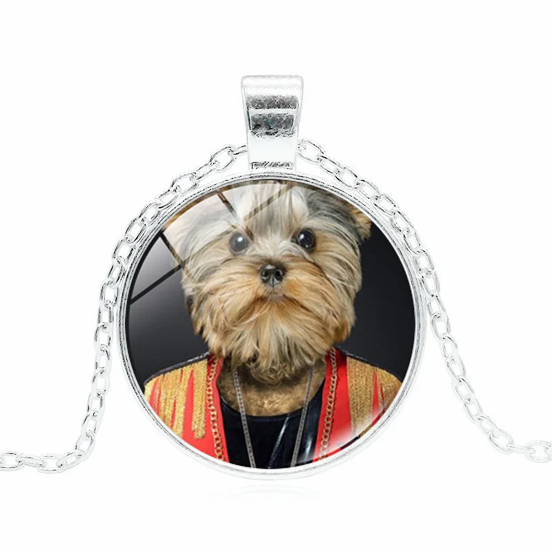 XUSHUI XJ Time драгоценный камень ожерелье кулон Ротвейлер Собака стеклянный купол