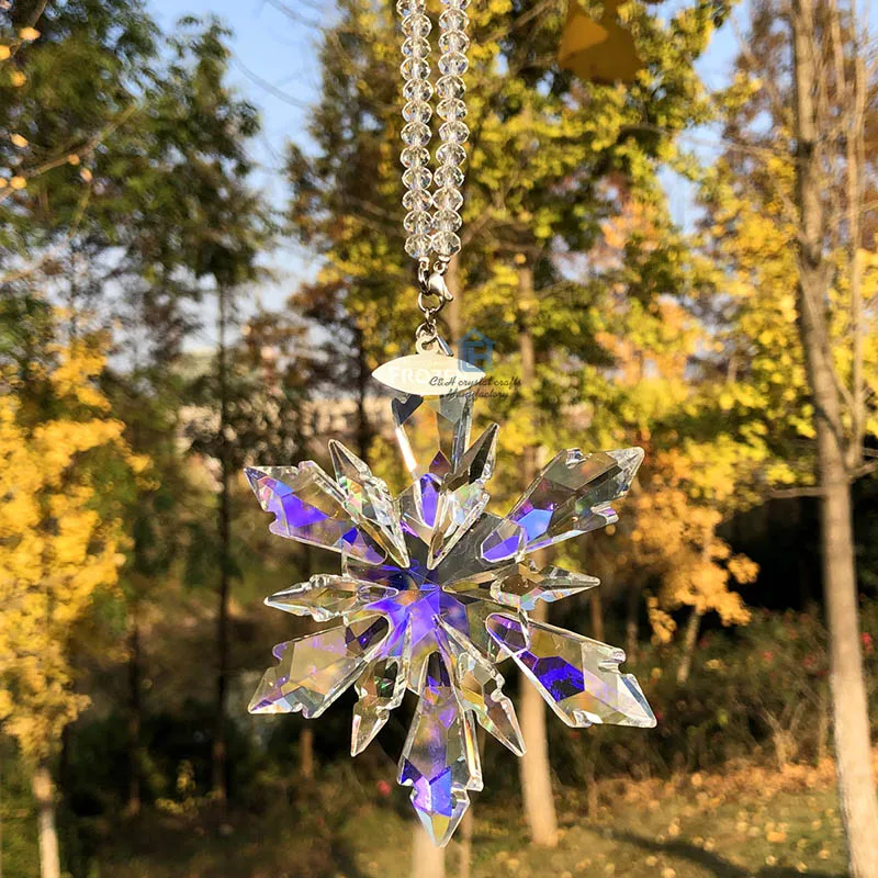 Colorful Прозрачные хрустальные большие снежинки украшения Снежинка прозрачные кристаллы издание орнамент Рождественский орнамент и подарок - Цвет: Colorful