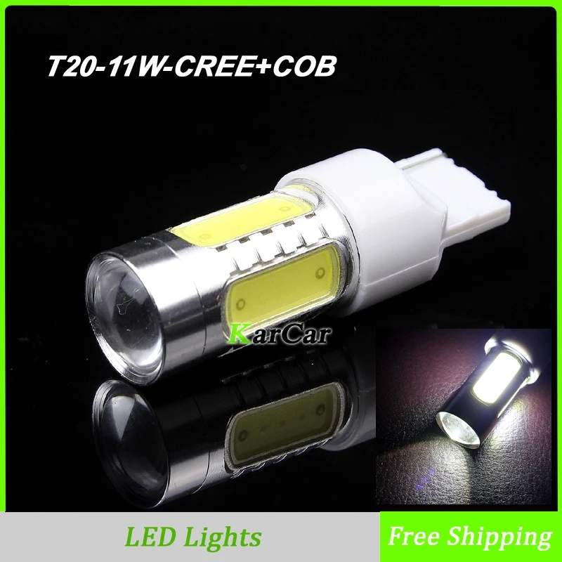 Чип CREE R5 + COB 11 Вт T20 чип с объективом W21W светодиодные лампы заднего хода задний