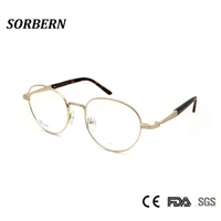 sorbern alloy male eye glasses frame retro round optical frame for women spectacles men eyewear frames gold eyeglasses