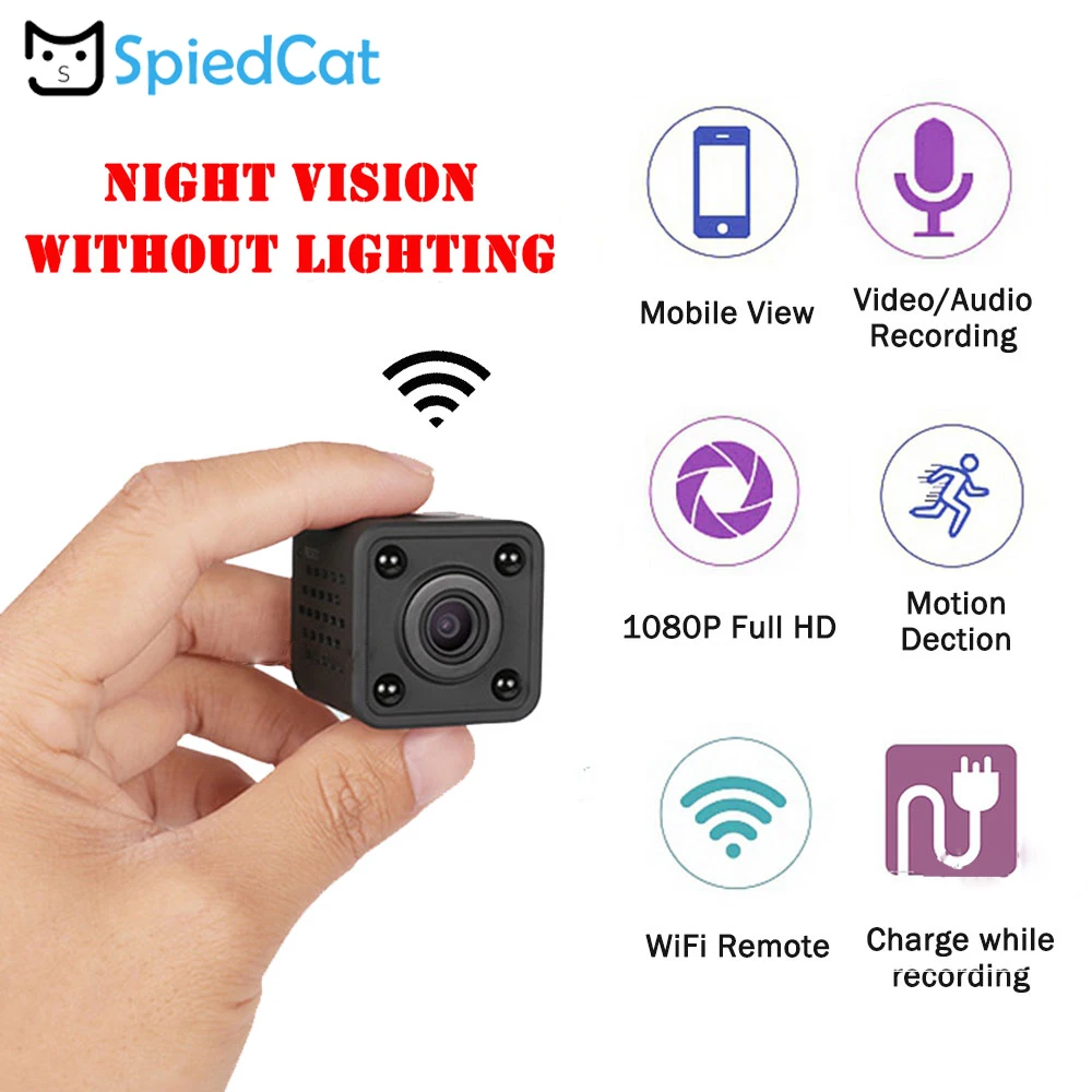 WIFI мини IP 1080P Full HD ночное видение Обнаружение движения видеокамера петля видео