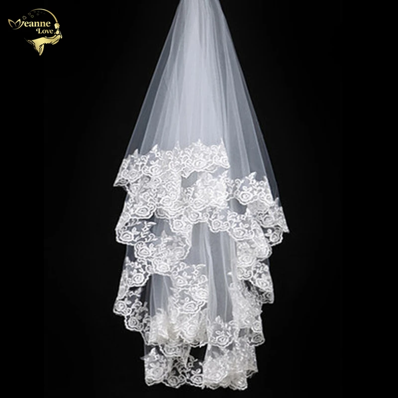 Фата свадебная Однослойная короткая без расчески с кружевной отделкой свадебные