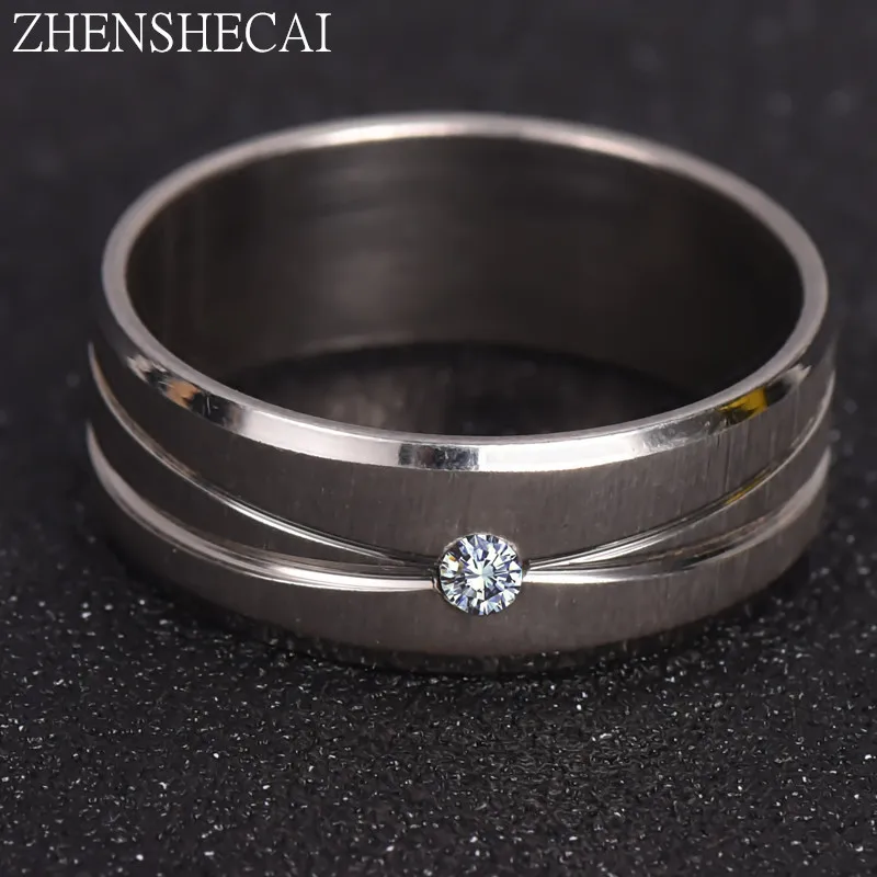 316L кольца из нержавеющей стали гладкие Простые Свадебные Пары Кольца для женщин