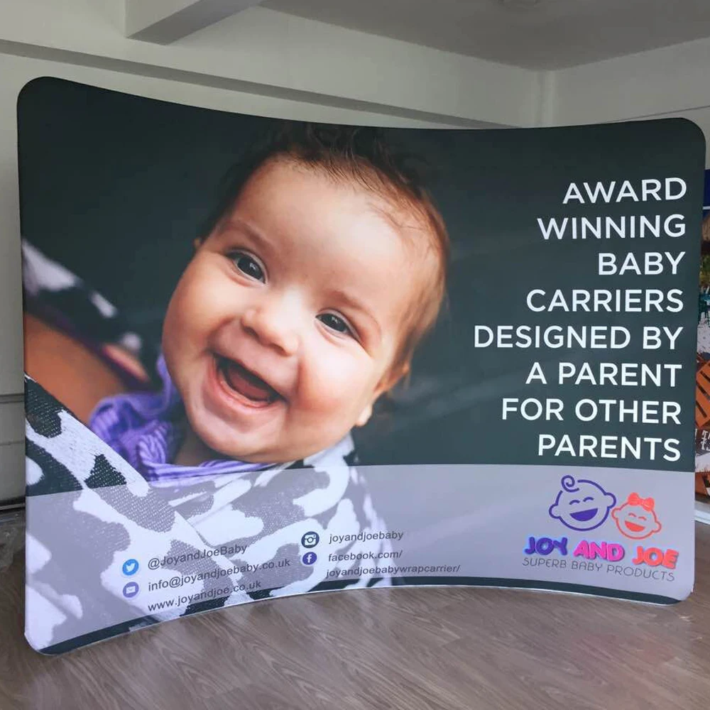 10 футов переносной изогнутый Натяжной тканевый дисплей для выставки всплывающий